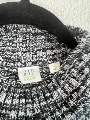 GAP Women's‎ Mockneck Cable-Knit Cotton Sweater Dress Charcoal Cozy Casual thumbnail 3