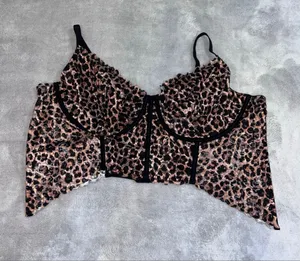 Anthropologie Leopard Print Lace Corset Bra 3X thumbnail 1