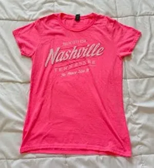 Nashville Tennessee Baby Tee Womens Small Music City USA Graphic Pink Music thumbnail 1