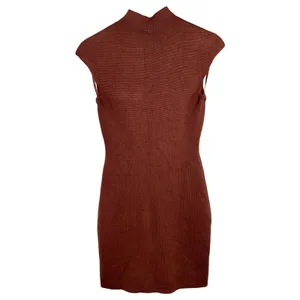 NWT Abercrombie & Fitch Rust Brown Sleeveless Sweater Mini Dress Womens Size XS thumbnail 2