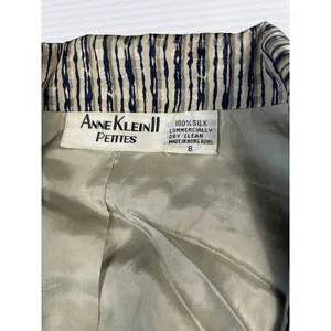 Anne Klein Petites Striped Textured Blazer Professional‎ Office Wear Size 8 thumbnail 2