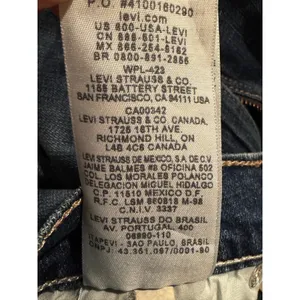 Levis 505 Straight Leg Jeans Womens 8 L Dark Wash Denim Stretch New NWT thumbnail 13