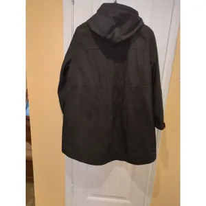 DKNY Womens Water Resistant Black Raincoat Hooded Parka Jacket, Size XXL thumbnail 13