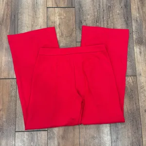 Talbots Women's 8 Wide Leg Ponte Pants Bright Cherry Red Patch Pockets High-Rise thumbnail 5
