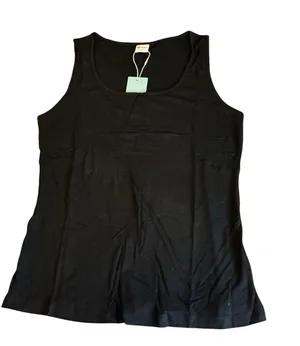 Essential Black Ribbed Scoop-Neck Tank Top - Size XL - New with Tags thumbnail 1