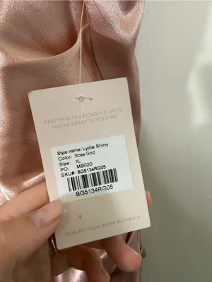 NWT Birdy Grey Lydia Bridesmaid Maxi Dress Shiny Satin Rose Gold Pink XL thumbnail 6