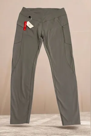 NWT Activewear High Rise Leggings with Side Zipper Pocket Gray Size XL thumbnail 1