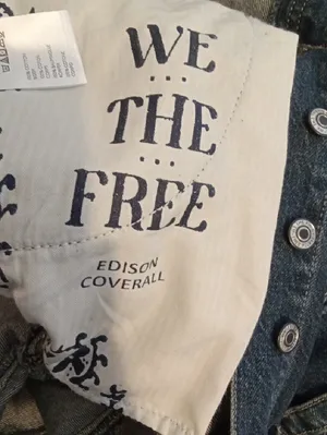 We The Free Edison Coverall Wide Leg Belted Button Streetwear Boho Western XS thumbnail 8