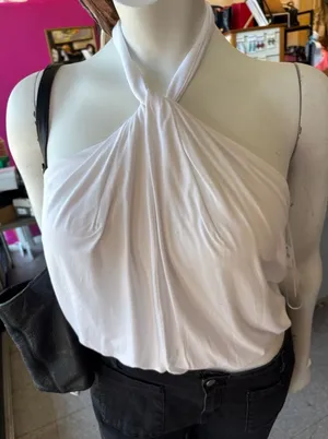 Banana Republic‎ White Halter Twist Neck Draped Tank Top XL New NWT 711001-01-1 thumbnail 1