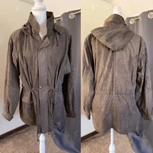 Patricks Cotacachi‎ Ecuador Brown Leather Hooded Field Jacket Paisley Lined thumbnail 11