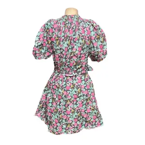 Roller Rabbit Manusa Ainsley Mini Dress‎ Black Floral Print Size Large thumbnail 7