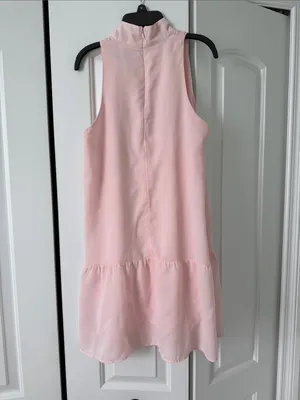 Abercrombie & Fitch Soft Pink Sleeveless Tiered Mock-Neck Dress thumbnail 4