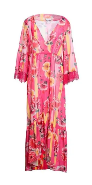 PEPITA Floral Pink & Yellow Lace-Trim Dressing Gown size 8 thumbnail 1