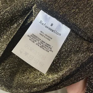 Reformation Black and Gold Long Sleeve Crop Top thumbnail 4