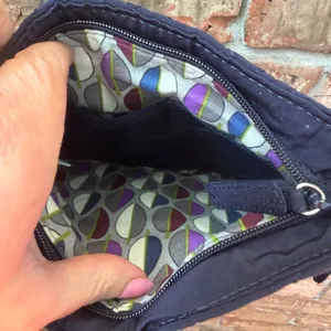 Vera Bradley Navy Quilted Crossbody Purse Bag Long Strap thumbnail 3