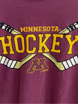 Minnesota Golden Gophers off-the-shoulder burgundy hockey tee thumbnail 2