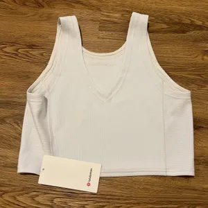 Lululemon Ribbed Softstreme Cropped Tank New with tags - bone thumbnail 3