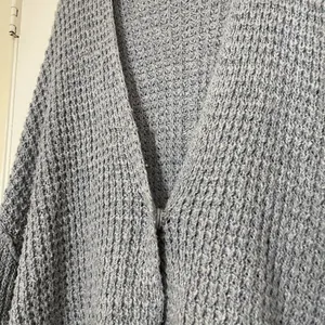 FREE PEOPLE Crochet knit oversized baby blue drop shoulder cardigan sweater XS thumbnail 2