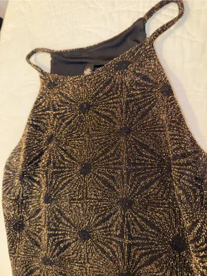Design Lab Black and Gold Halter Dress thumbnail 2