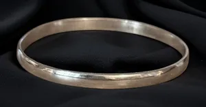 Vintage Mexico silver bangle bracelet thumbnail 1