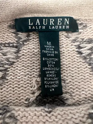 Lauren Ralph Lauren Wool Blend Sz:M Southwestern Aztec Beige Gray Red Sweater. thumbnail 10