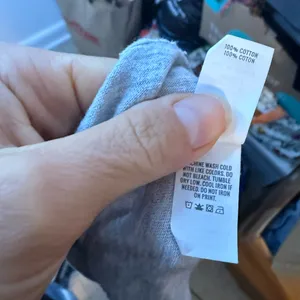 Aerie Classic Gray Cotton V-Neck Tee thumbnail 3