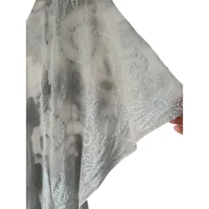 CrossTree Lane Sheer Embroidered Mesh Lace Kimono Boho Fairy Fringe Gray‎ OS thumbnail 5
