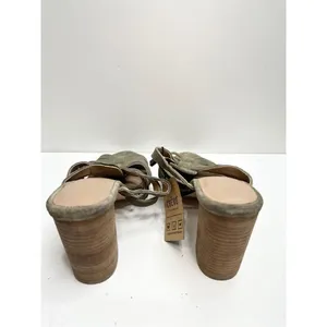 Crevo Hazelle Sage Green Suede Strappy Block Heel Mules Sandals Size 7.5‎ NEW thumbnail 5