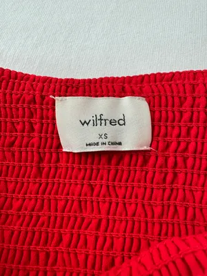 Aritzia Red Satin Flowy Strapless Top thumbnail 7