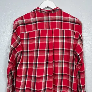 Denim & Supply Ralph Lauren Women M Red Black White Plaid Flannel Shirt Boho thumbnail 9