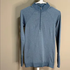 Lululemon Rest‎ Less Half Zip Pullover Slate Blue Size 6 thumbnail 2