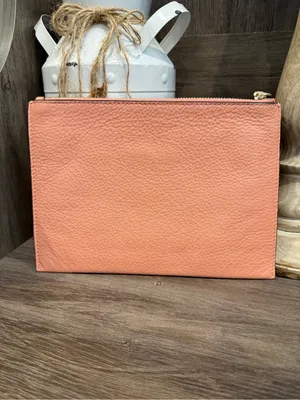 MICHAEL KORS Peach Leather Wristlet Clutch thumbnail 4