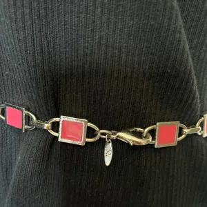 Y2K NY Pink Enamel Link Silver Chain Womens Belt Sz S 31" Adj Festival Coquette thumbnail 8