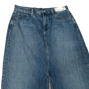 NEW Uniqlo Long A-Line Denim Skirt Cottagcore Fall Holiday Pumpkin Patch Size 6‎ thumbnail 3