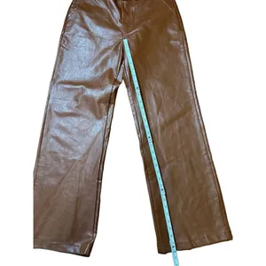 Princess Polly cognac brown wide leg faux leather‎ high rise pants sz 10 thumbnail 5