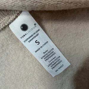 Yogalicious Stephanie Hi-Low Sweatshirt Women's Small Beige New Pullover thumbnail 7