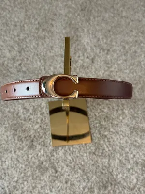 Brown Belt with Gold 'C' Buckle Accent. Very durable & well made. Size- 97cm thumbnail 7