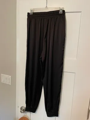 Boutique Satin Joggers Black thumbnail 6