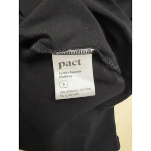 Pact Organic Cotton Black Dress‎ Sz S V-Neck Minimalist LBD Capsule Sustainable thumbnail 6