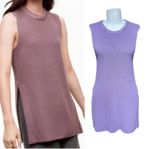 Aritzia Wilfred‎ Palmier Sleeveless Tunic Sweater Purple Size Medium thumbnail 2