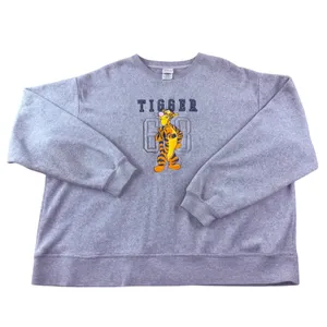 Disney Store Tigger Fleece Sweatshirt Womens XXL‎ Gray Embroidered Oversized 90s thumbnail 2