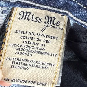 Miss Me Mid Rise‎ Skinny Jeans Dark Wash Contrast Stitch Size 27 Blue Denim thumbnail 10