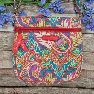 Vera Bradley Crossbody Purse Paisley in Paradise Cotton Quilted Hipster Summer thumbnail 1