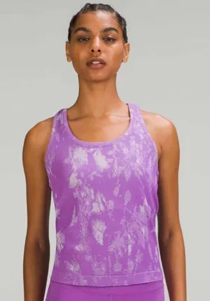 Lululemon Women's 10 Swiftly Tech Racerback Tank Top Purple Marble‎ Race Length thumbnail 1