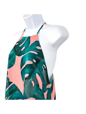Show Me Your Mumu Byron Resortwear Palms Away Pink Green Tropical Mini Dress XS thumbnail 8