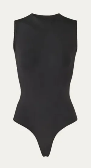 SKIMS Essentials Sleeveless Crewneck Bodysuit NWT Onyx XXS/XS Sold Out Slimming thumbnail 1