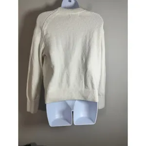 Banana Republic Off White Textured Cotton Blend Pullover‎ Sweater Size S thumbnail 5
