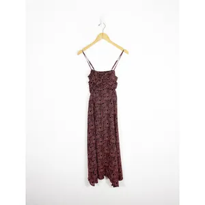 Urban Outfitters Veronica Midi Dress Size XS Ruched Geometric Smocked Back thumbnail 4