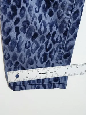 Pilcro Blue Leopard Print Mid-Rise Skinny Jeans Size 32/Size 14 thumbnail 8