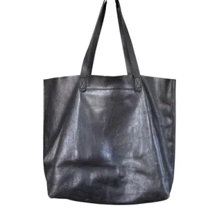 Madewell Classic The Transport Tote Black Leather Open Top Minimalist thumbnail 2